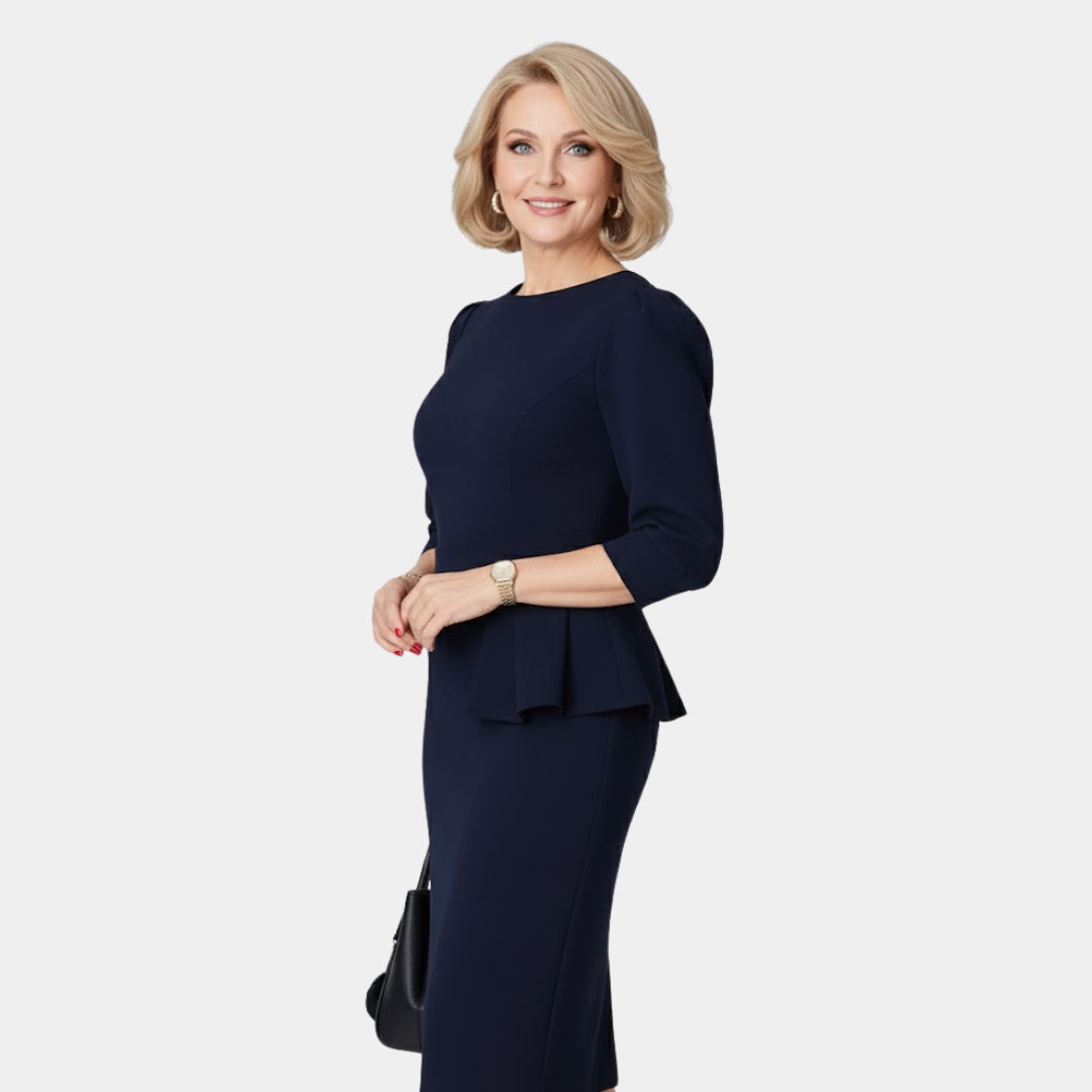 Janelle™ | Refined Ruffle Midi Dress