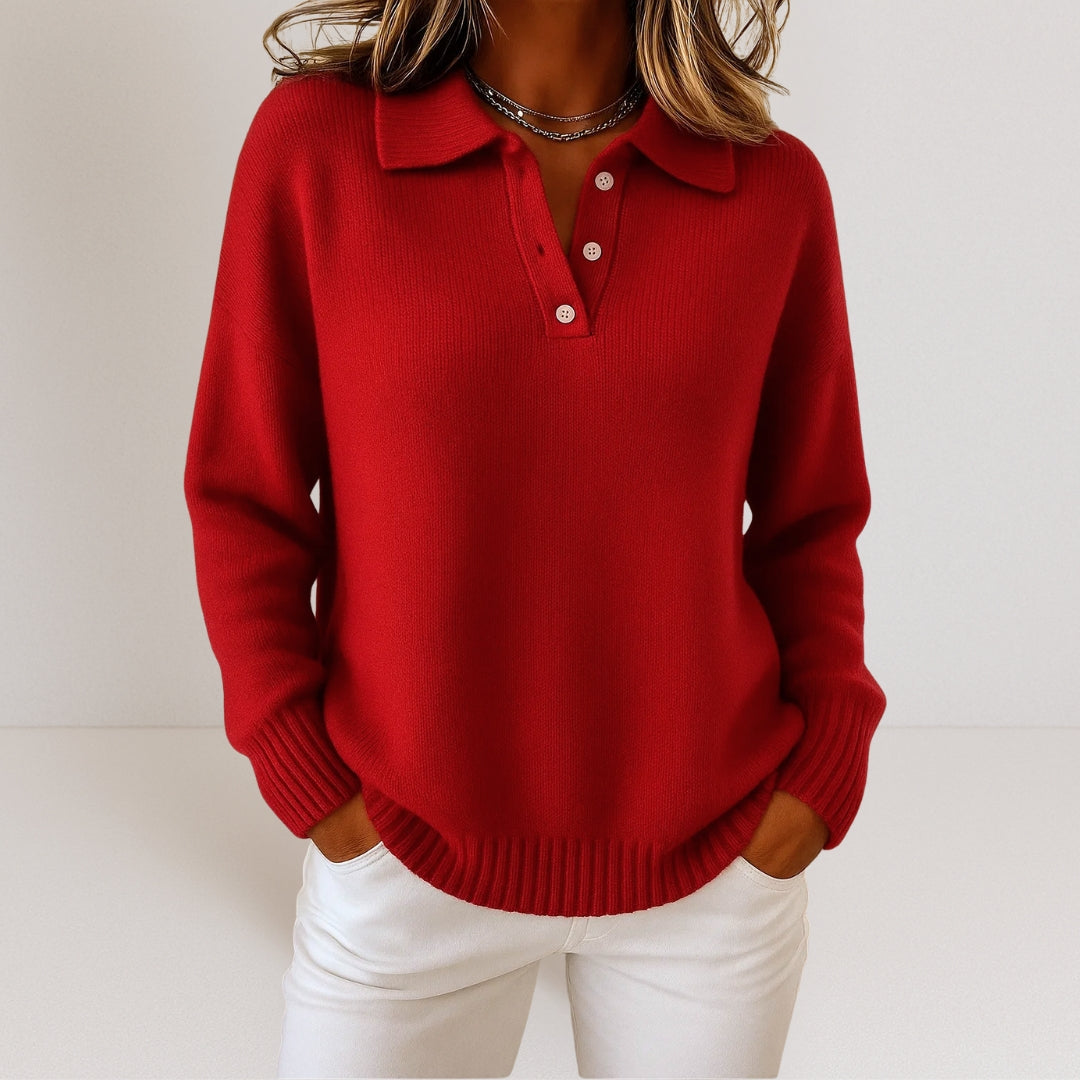 Olivia™ | Soft knitted sweater with collar