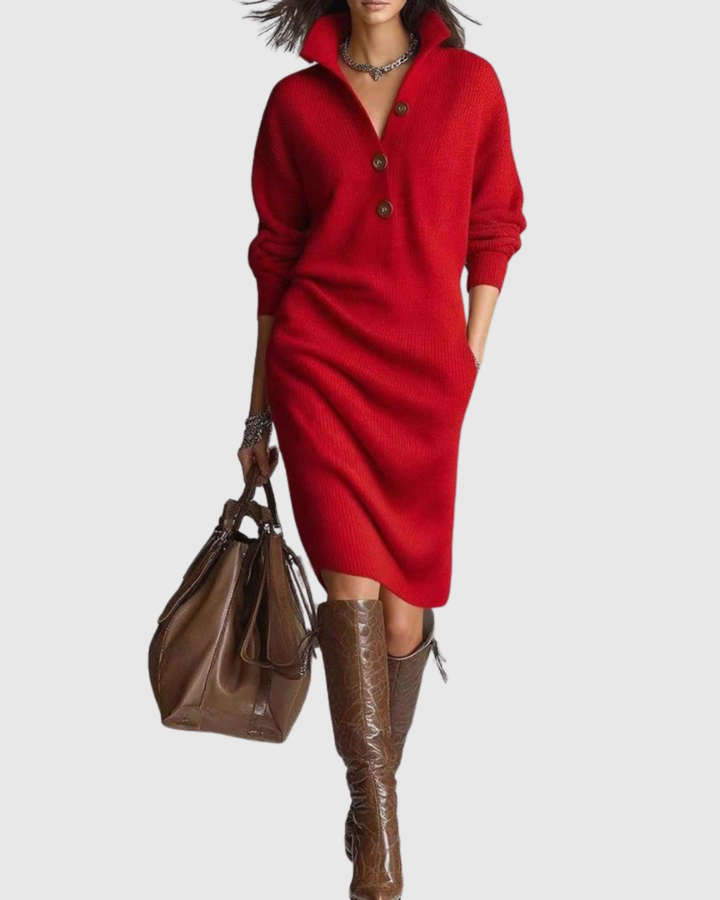 Maribel™ | Winter Knit Midi Dress