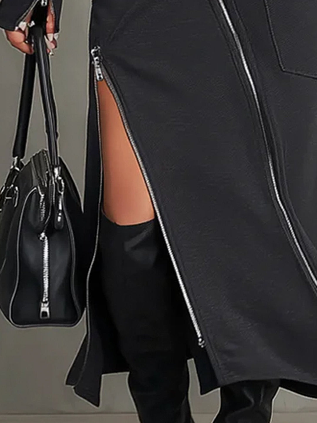 Hoge Hals Onregelmatige Rits Zak Set