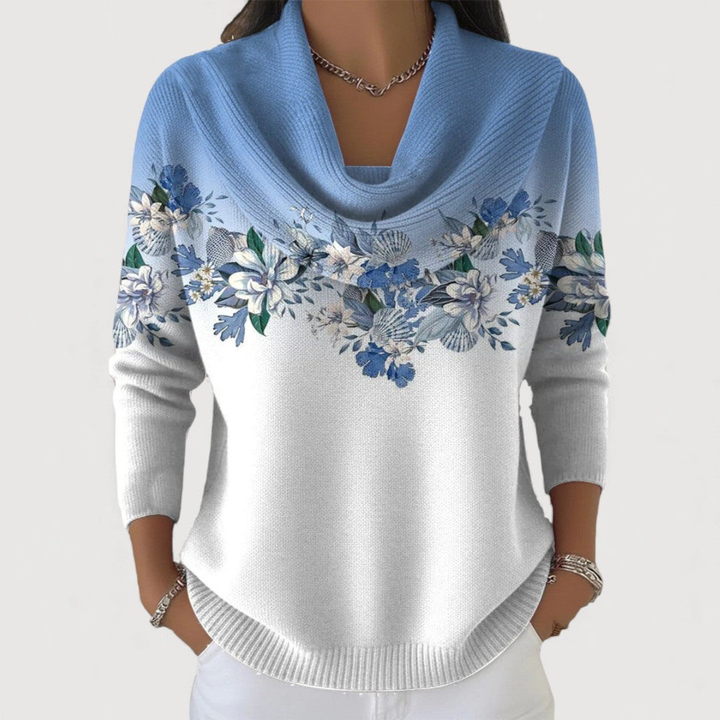 Amalia™ | Soft Neck Floral Sweater