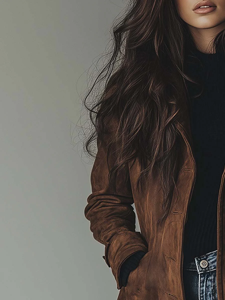 Teresa | Vintage Style Suede Trench Coat